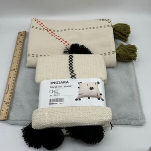 IKEA INGIARA & HERVOR Pillow/Cushion Cover-Envelope/Zippered Closures Lot of 2